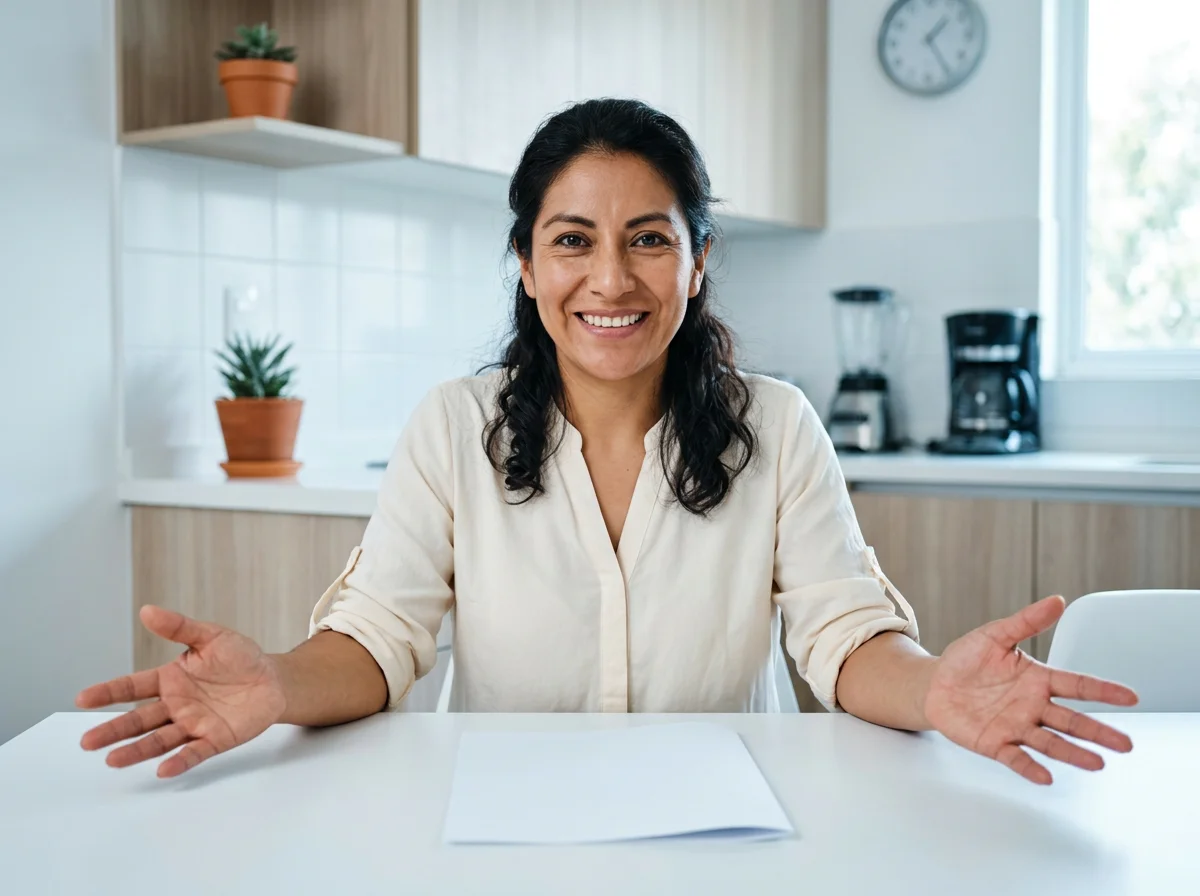 Mujer revisando términos claros