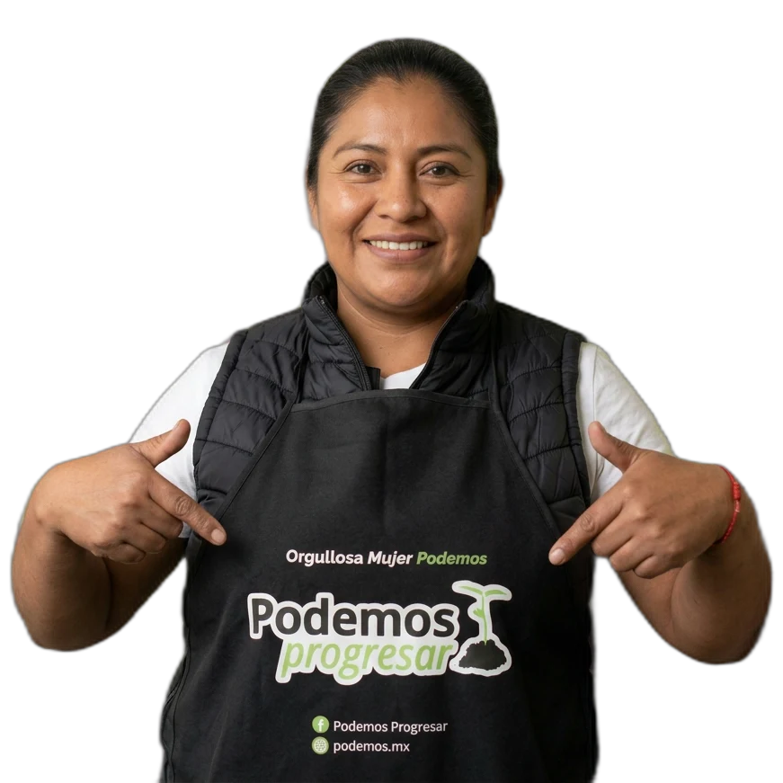 Mujer Podemos Progresar con billetes — beneficios reales con crédito grupal