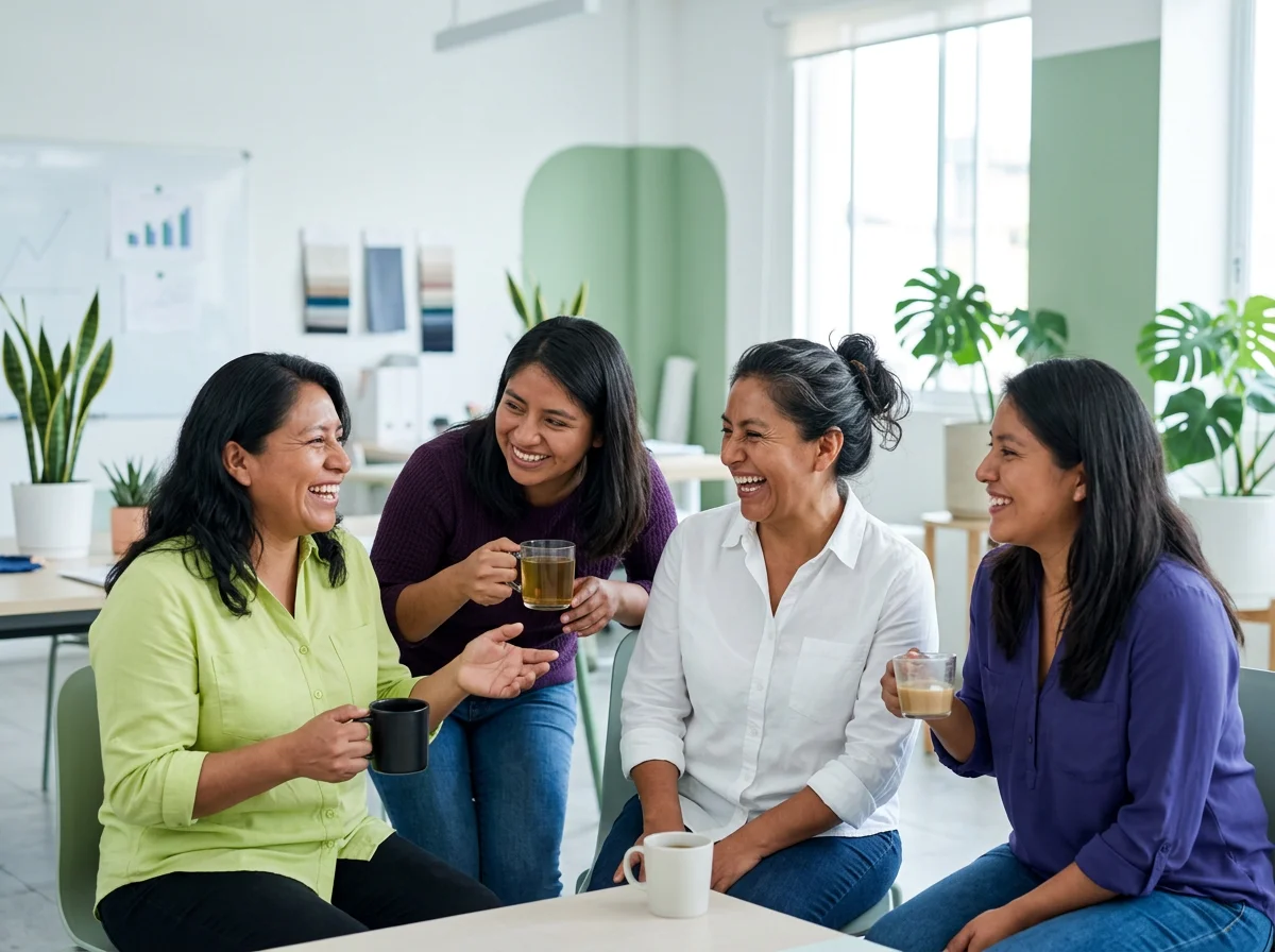 Emprendedoras conviviendo en un taller comunitario